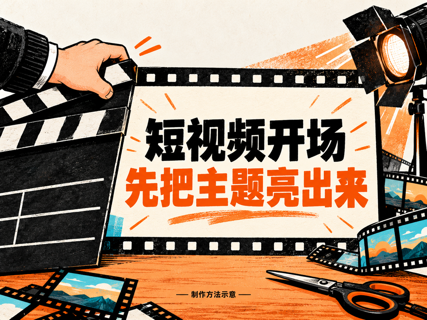 视频开场应先呈现主题的说明插画