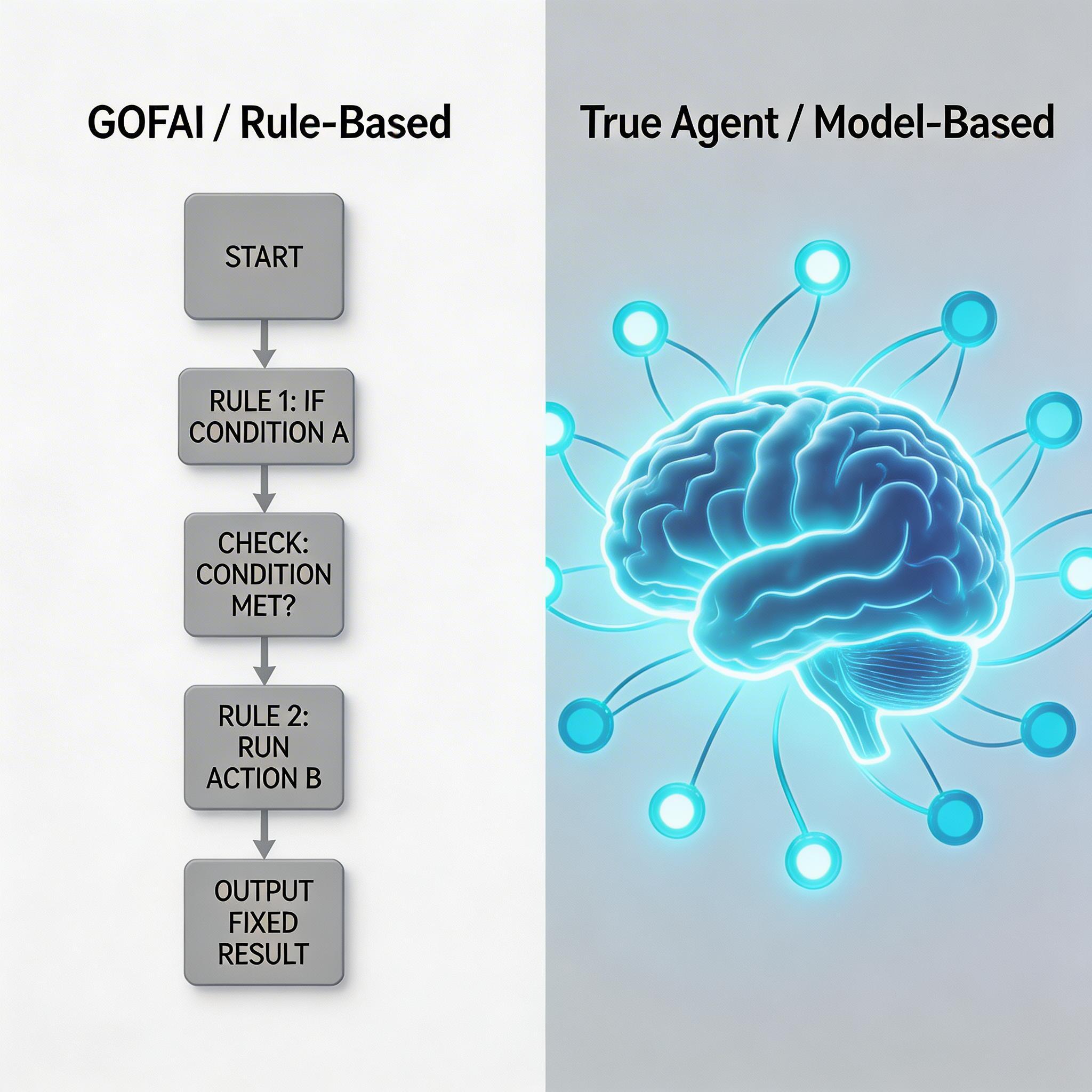 GOFAI vs 真正Agent对比图