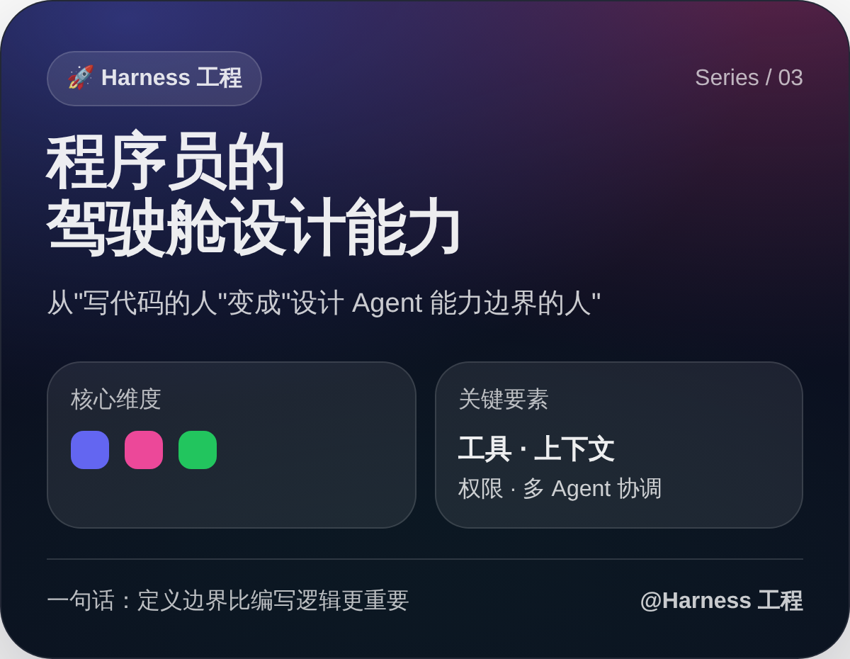 Harness 工程:程序员的驾驶舱设计能力